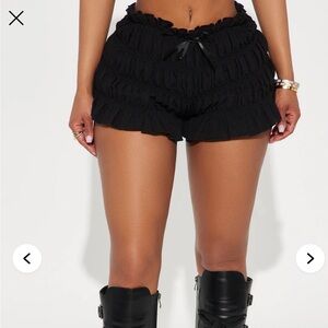 Fashion Nova Black Bloomer Ruffled Shorts